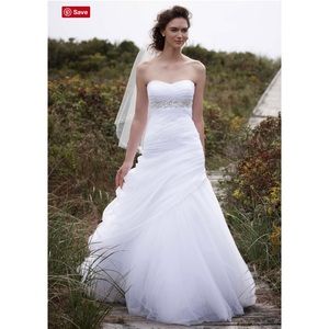 🆕Strapless Ruched Beaded Ball Gown with Draping